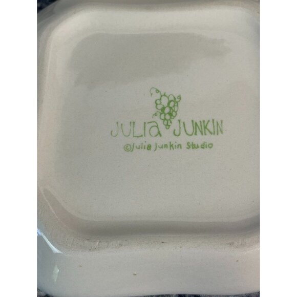 Julia Junkin Set of 4 GRAPE Plates Appetizer Snack Small Grape Hand painted - Picture 7 of 8